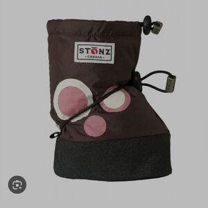 Stonz Polka Dot Girls Size Medium Snow Boots Booties Fleece Lined